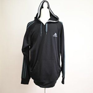 Adidas Men's Black Hooded Sweatshirt Pullover MEDIUM